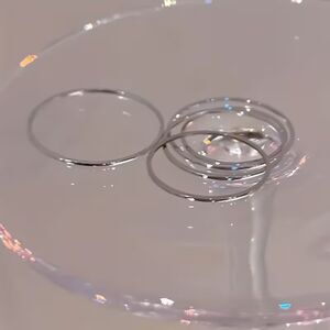 Set of 5 Simple Silver Band Ring Bundle Dainty Thin Stackable Classic Jewelry